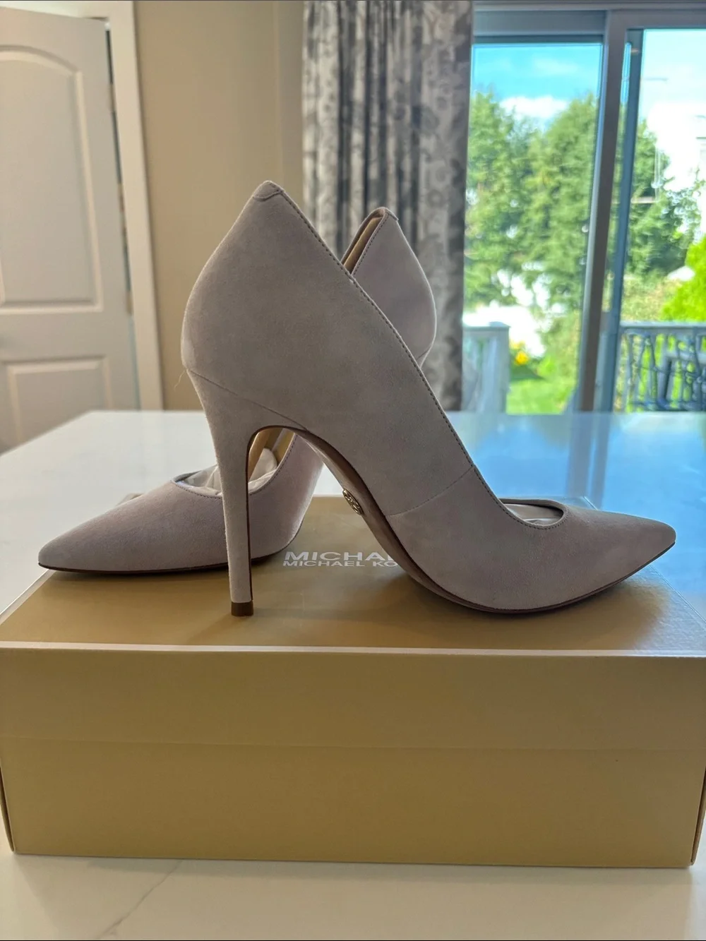 Michael Kors Lavender Mist Suede Pointed-Toe Stiletto Pumps